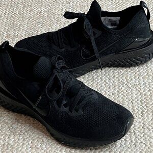 Nike Epic React Flyknit 2 Women's Size 8.5 Black Sneakers Shoes BQ8927-001